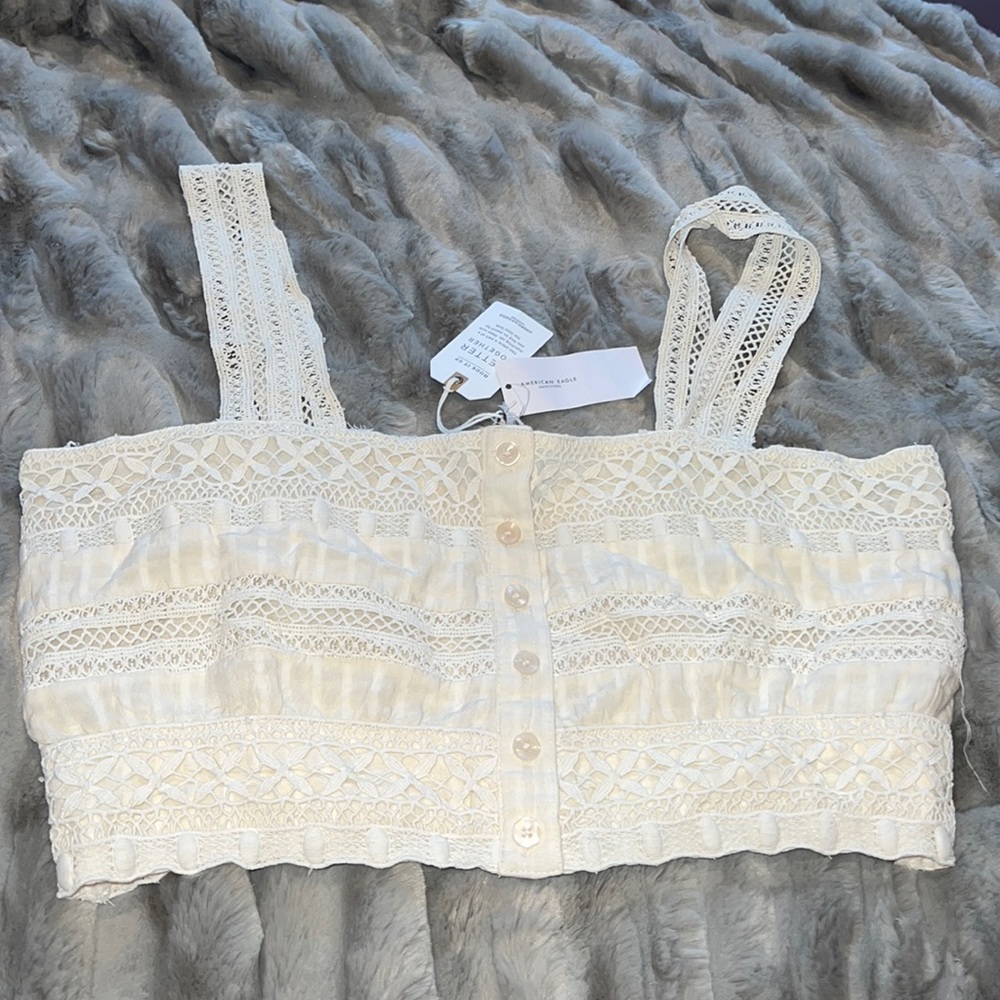 American eagle lace white top